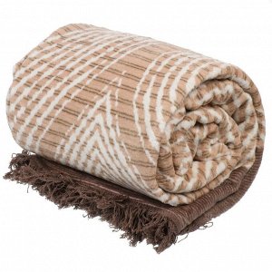 Плед евро, 200х220 см, 60% хлопок, 40% акрил, Karteks, Soft Komfort PS1429A, корица