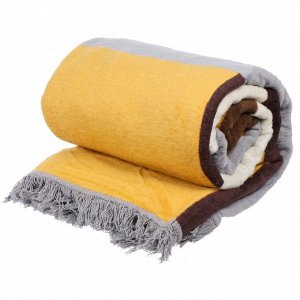Плед евро, 200х220 см, 60% хлопок, 40% акрил, Karteks, Soft Komfort PD165A, серо-коричневый