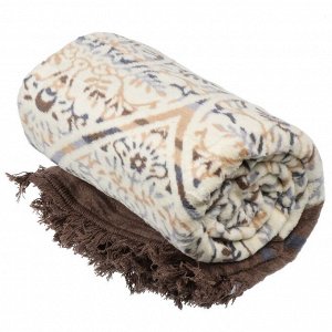Плед 1.5-спальный, 150х200 см, 60% хлопок, 40% акрил, Karteks, Soft Komfort PS434D, бежевый