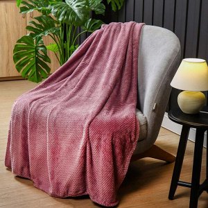 Плед 1.5-спальный, 150х200 см, велсофт, 100% полиэстер, CL Home, Pinoli, розовый