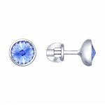 Серьги из серебра с фианитом сваровски