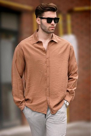 Мужская рубашка оверсайз с длинным рукавом Camel 6733