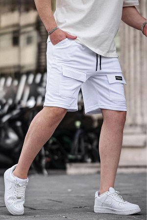 Белые мужские базовые шорты 6533