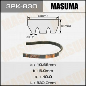 Ремень ручейковый MASUMA 3PK- 830 3PK-830