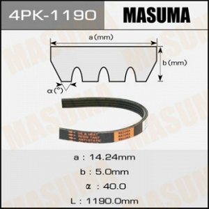 Ремень ручейковый MASUMA 4PK-1190 4PK-1190