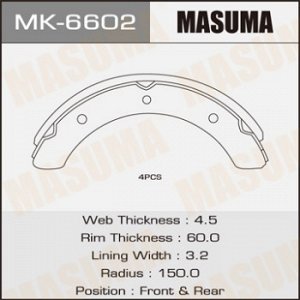 Колодки барабанные MASUMA R-3046 (1/4) MK-6602