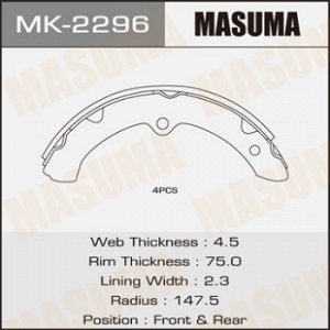 Колодки барабанные MASUMA R-1060 (1/4) MK-2296