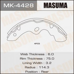 Колодки барабанные MASUMA R-4014 (1/10) MK-4428