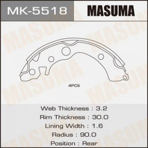 Колодки барабанные MASUMA R-4512 / MK-5527 (1/10) MK-5518