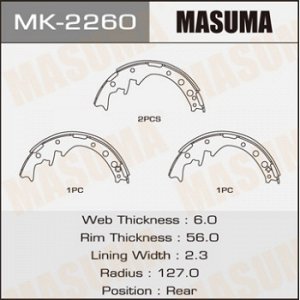 Колодки барабанные MASUMA R-1033 (1/8) MK-2260