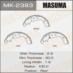 Колодки барабанные MASUMA PREMIO/NZT260 (1/20) MK-2383