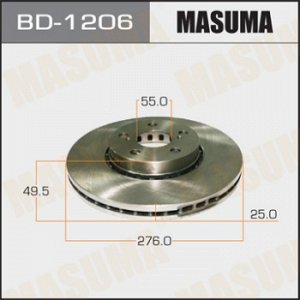 Диск тормозной MASUMA front AVENSIS/ AT22#, AZT220, CDT220 [уп.2] BD-1206