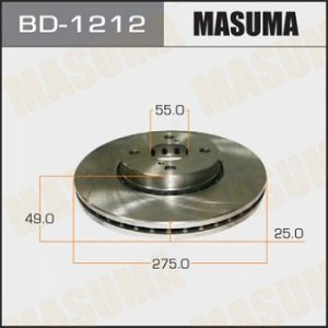 Диск тормозной MASUMA front COROLLA/ CDE120, NDE120, ZZE12# [уп.2] BD-1212