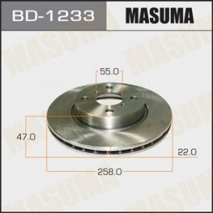 Диск тормозной MASUMA front YARIS/ KSP130, NLP130, NSP130 [уп.2] BD-1233