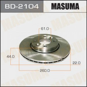 Диск тормозной MASUMA front MICRA/ K12E, NOTE/ E11E 02- [уп.2] BD-2104