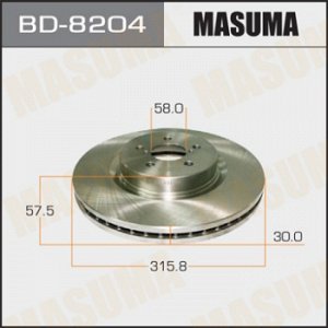 Диск тормозной MASUMA front LEGACY, LEGACY OUTBACK 04- BD-8204