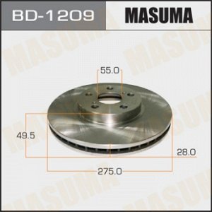 Диск тормозной MASUMA front CALDINA/ AT211, CT216, ST21# [уп.2] BD-1209