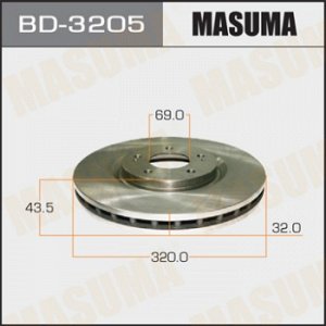 Диск тормозной MASUMA front LANCER, LANCER CEDIA/ CT9A [уп.2] BD-3205