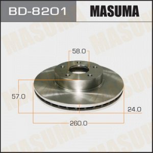 Диск тормозной MASUMA front IMPREZA 92-07 [уп.2] BD-8201