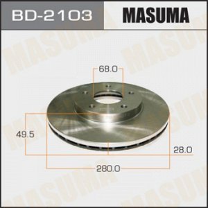 Диск тормозной MASUMA front X-TRAIL/ T30, PRIMERA/ P12E 02- [уп.2] BD-2103
