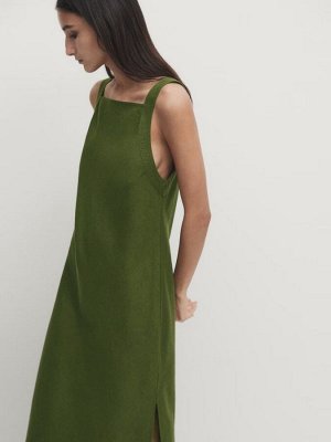 Женский длинный зеленый сарафан