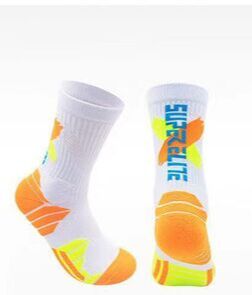 Спортивные мужские носки с терморегуляцией, цвет белый/оранжевый