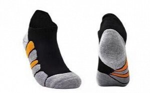 Спортивные укороченные носки мужские, цвет черный/оранжевый