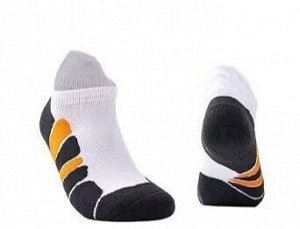 Спортивные укороченные носки мужские, цвет белый/оранжевый