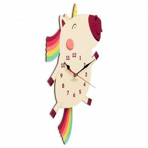 Часы настенные детские "Единорог", бесшумные, с маятником, 24х40 см, АА