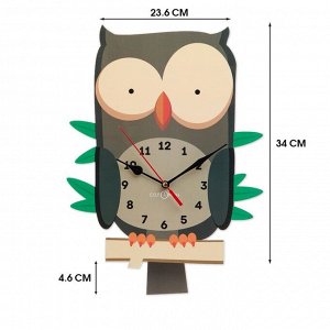 Часы настенные детские "Сова", с маятником, 24х34 см, АА