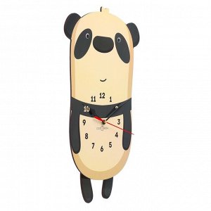 Часы настенные детские "Панда", бесшумные, с маятником, 23х40 см, АА