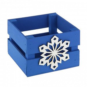Ящик реечный Снежинка 13х13х9 см,синий