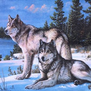 Сувенир свиток "Два волка"