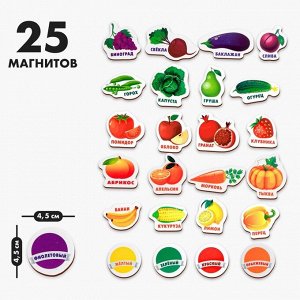 Развивающие магниты «Изучаем и овощи-фрукты», набор 25 шт.