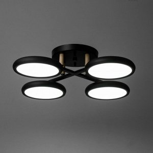 Люстра потолочная BayerLux «Алис», 4хLED, 96 Вт, 3000-6000К, черный, 60x60x13 см