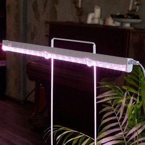 UNIEL Фитосветильник для рассады и растений (лампа для рассады на подоконнике)  ULI-P12-10W/SPLE IP40 WHITE светодиодный линейный, 560 мм, выкл. на корпусе, светло-розовый цвет свечения