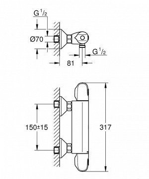 Термостат для душа GROHE GROHTHERM 1000 34143003 (хром)