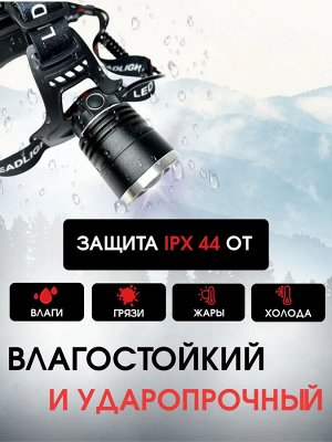 NEW ! Яркий и мощный налобный светодиодный аккумуляторный фонарь HeadLamp Long 009