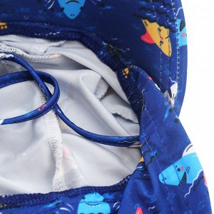 Детская панамка, принт "морские котики", цвет синий