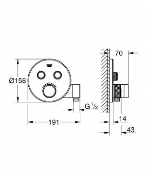 Термостат для душа GROHE GROHTHERM SMART CONTROL 29120000 (хром)