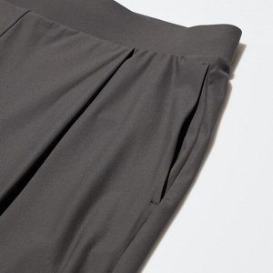 UNIQLO - ультраэластичные прямые широкие брюки AIRism (75-77см)  - 09 BLACK