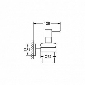 Дозатор подвесной GROHE ESSENTIALS 40448001 (металл/стекло, хром, современный, на стену, круглый, гл