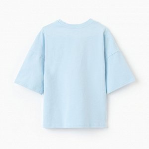 Футболка детская MINAKU: Basic Line KIDS, цвет голубой, рост