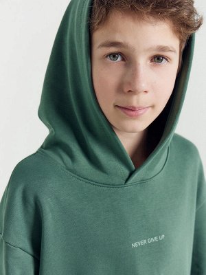 Комплект для мальчиков (анорак, брюки) зеленый с печатью