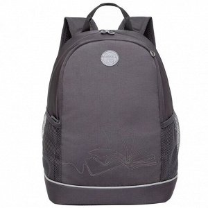 Рюкзак школьный с карманом для ноутбука 13", жесткой спинкой, двумя отделениями, для девочки, школьный, серый, книга