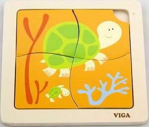 VG50143 Пазл для малышей"Черепаха"4 детали.пленка