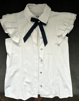 Блузка текстильная для девочек белый