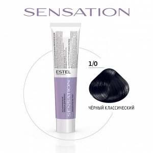 Безаммиачная краска для волос SENSATION DE LUXE 1/0 чёрный классический (60 мл), Estel