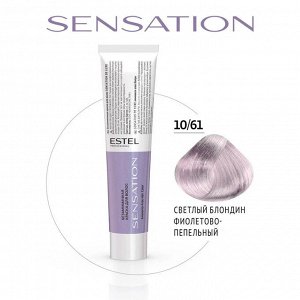 Безаммиачная краска для волос SENSATION DE LUXE 10/61 светлый блондин фиолетово-пепельный (60 мл), Estel