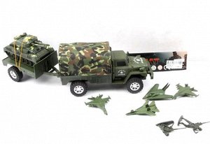 M257B-10 Военный набор (транспорт,солдатики)в пакете В н-ре:машина с